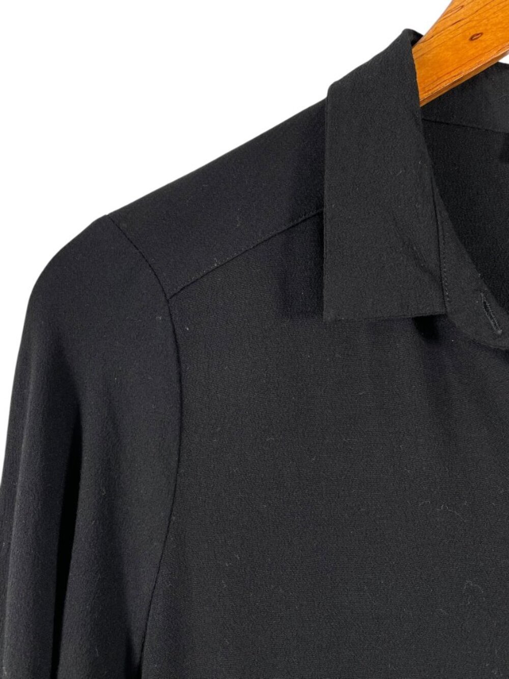 Philosophy Black Button Front Maxi Shirt Dress Long Sleeve Minimal Small 4/6 - Picture 7 of 11